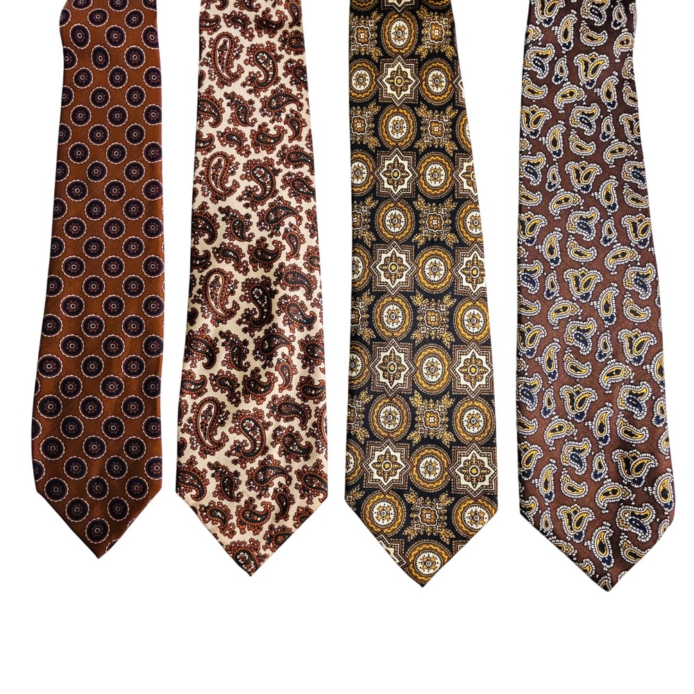 Vintage Robert Talbott Vance Edwards Ltd Silk Ties Set of 4 Paisley Geometric